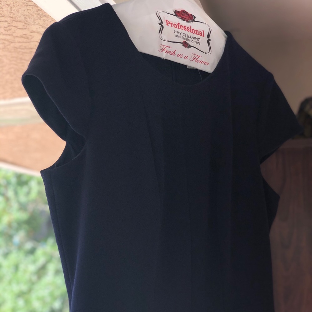 Navy blue dress.